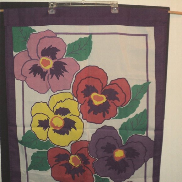 New Creative Enterprises 1994 Pansy Flag Decorative Vertical 42" x 28.5" - Picture 5 of 6